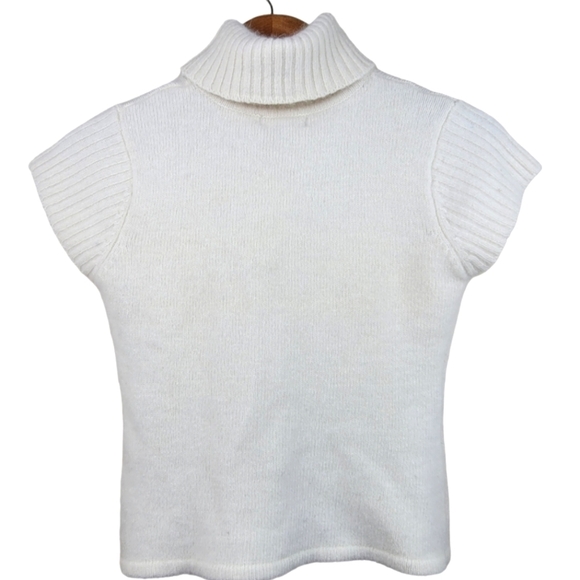 *NWT* Airport‎  Angora Turtleneck Ribbed Short-sleeved Sweater - Picture 4 of 6